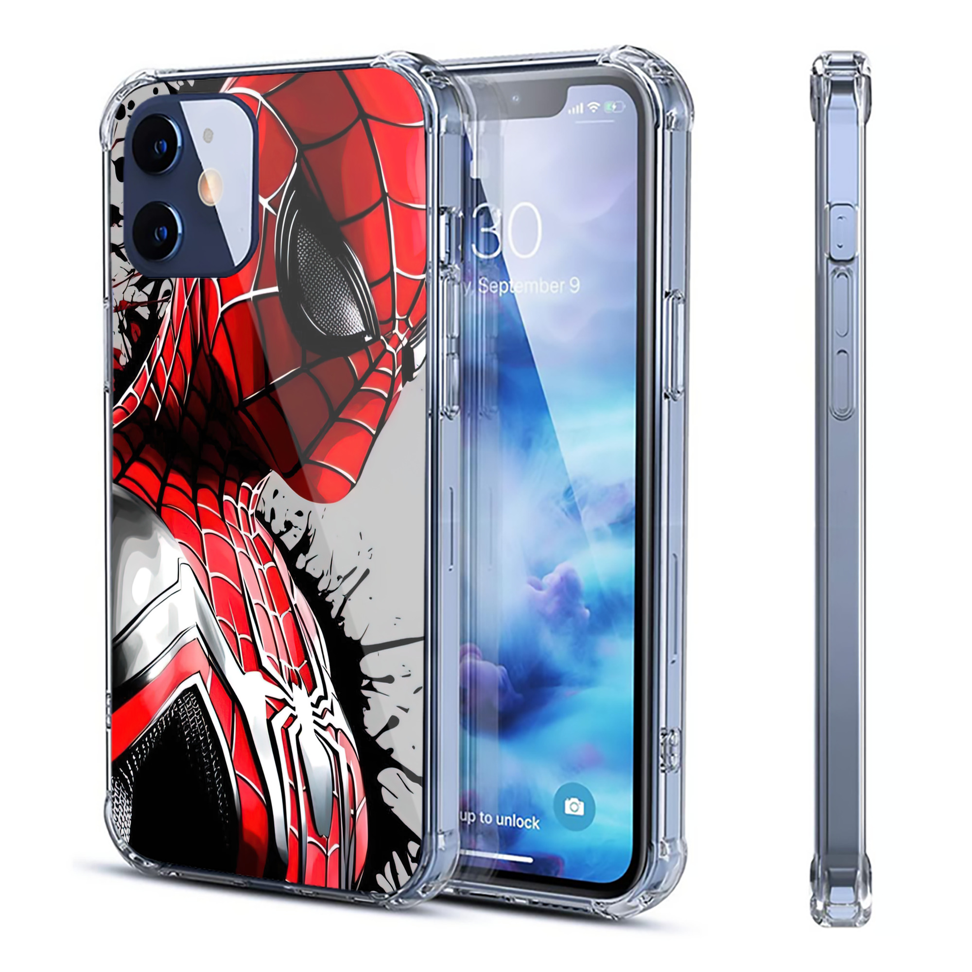 （画像用） Spider Man スパイダーマン 【iPhone 12シリーズ対応】透明スマホケース（クリアソフトケース）